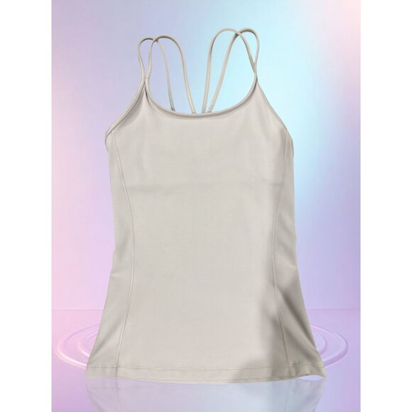 Lululemon Size 2 Beige Strappy Tank Top With Built-In Bra - Picture 2 of 7